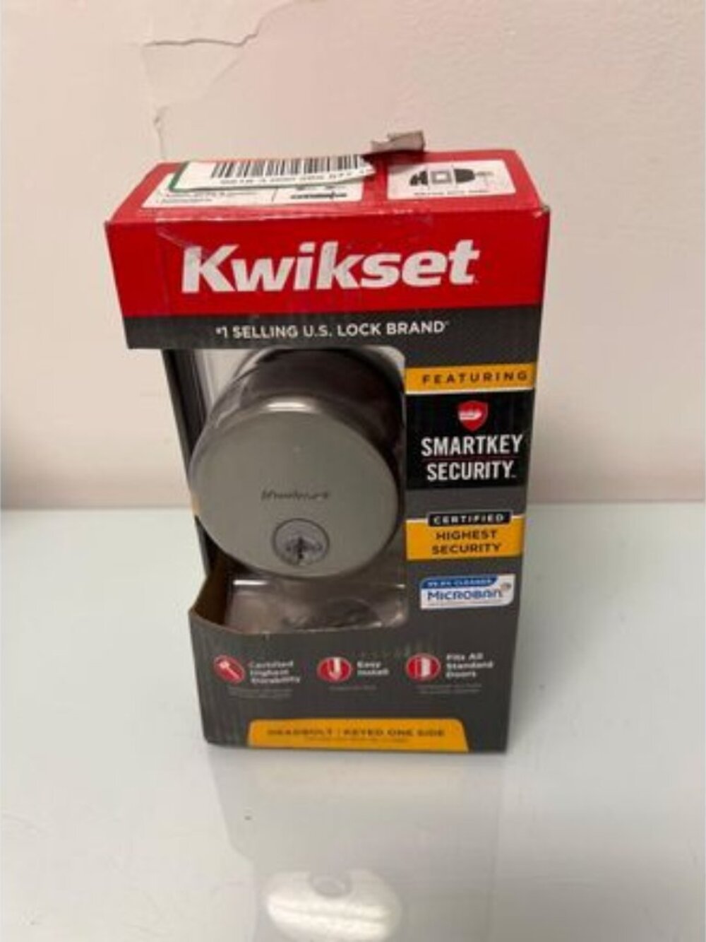 Kwikset round Deadbolt Satin Nickel